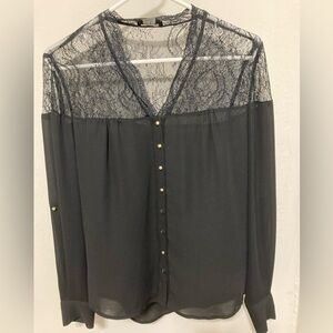 Bebe lace black blouse
